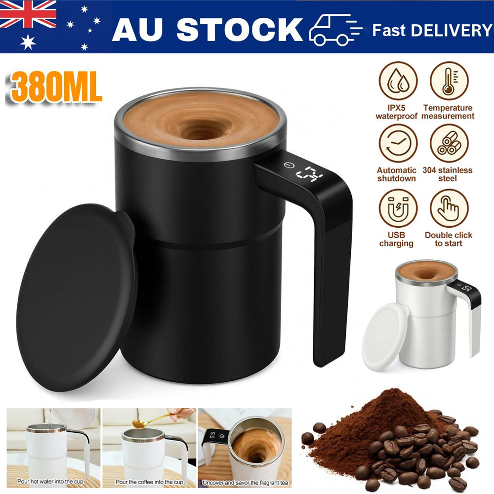 Digital Self Stirring Coffee Mug. Magnetic. Rechargeable. Black